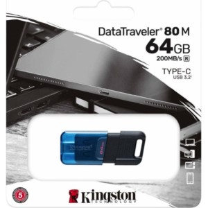 Kingston 64GB DataTraveler 80M UBS 3.2 USB-C Zibatmiņas