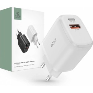 Tech-Protect C20W USB-C PD 20W / USB-A QC 3.0 network charger - white