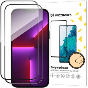 Wozinsky 2 pcs. Full screen tempered glass with frame Case Friendly Wozinsky Full Glue iPhone 15 Pro Max - black (universal)