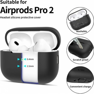 Tech-Protect Silicone Case for Apple AirPods Pro 1 / 2 - Black