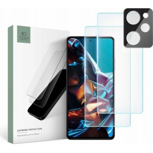 Tech-Protect Supreme Set for Xiaomi Poco X5 Pro 5G 2x Tempered Glass for Display / Tempered Glass for Camera