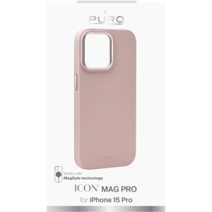 Puro Etui silikonowe Puro Icon Mag Pro MagSafe do iPhone 15 Pro - różowe