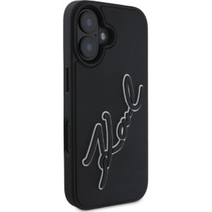 Karl Lagerfeld 3D Rubber Signature iPhone 16 Case - Black