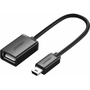 Ugreen US249 10383 mini USB-B (vīrietis) / USB-A (sieviešu) OTG adapteris 10cm - pelēks