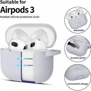 Tech-Protect Silicone Hook Case for Apple AirPods 3 - Gray