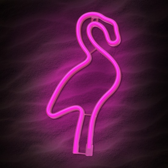 None Neon LED Light Flamingo pink Bat + USB FLNE18 Forever Light