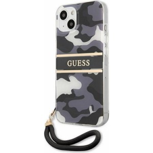 None Guess case for iPhone 13 Pro Max 6,7" GUHCP13XKCABBK black hard case Camo Strap Collection