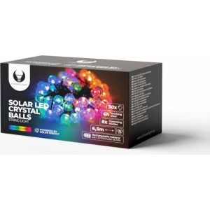 Telforceone String Light Solar LED CRYSTAL BALLS SCB61 6,5m 30 balls multicolor Forever Light