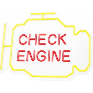 None Neon PLEXI LED CHECK ENGINE yellow red NNE21 Neolia