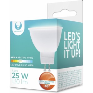 Telforceone LED Bulb GU5,3 MR16 3W 12V 4500K 130lm 38° Forever Light