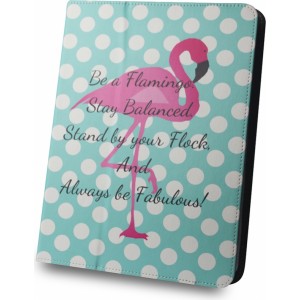 Telforceone Universal case Flamingo and dots for tablet 9-10"