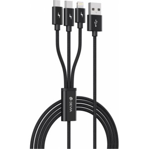 Devia cable 3in1 Gracious EC048 USB - Lightning + USB-C + MicroUSB 1,2 m 3A black