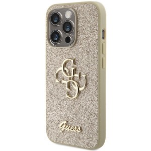 None Guess case for iPhone 15 Pro Max 6,7" GUHCP15XHG4SGD gold HC Fixed Glitter Big 4G