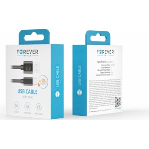 None Forever cable USB - USB-C 1,0 m 3A black