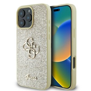 None Guess case for iPhone 16 Pro 6,3" GUHCP16LHG4SGD Fixed Glitter Big 4G gold