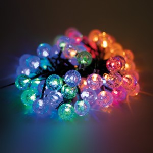 Telforceone String Light Solar LED CRYSTAL BALLS SCB61 6,5m 30 balls multicolor Forever Light