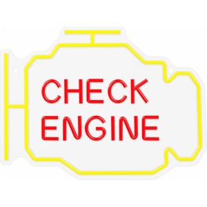 None Neon PLEXI LED CHECK ENGINE yellow red NNE21 Neolia