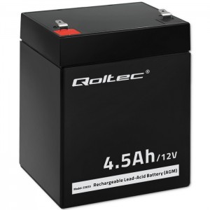 Qoltec AGM battery | 12V | 4.5Ah | Maintenance-free | Efficient| LongLife | for UPS, scale, cash register