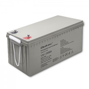 Qoltec AGM battery | 12V | 200Ah | 54.1kg | Maintenance-free | Strong | LongLife | for UPS, RV, boat, heater