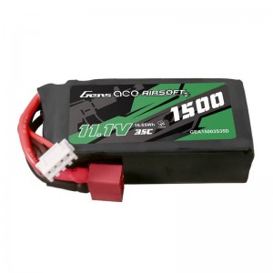 Gens Ace 35C 1500mAh 3S1P 11.1V Airsoft Gun Lipo Battery with T Plug