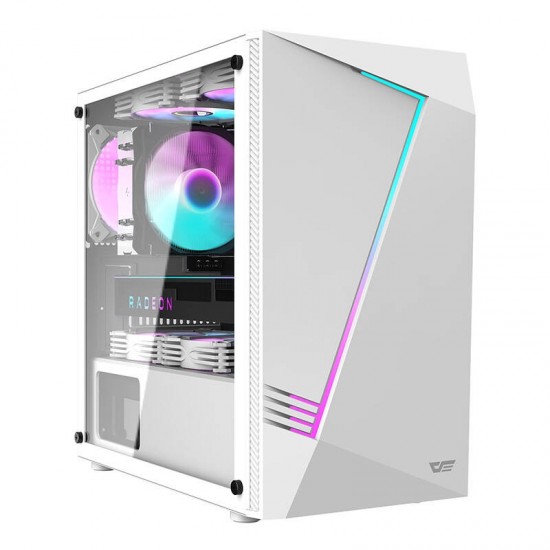 Darkflash Computer case Aigo AL390 + RGB fan (white)