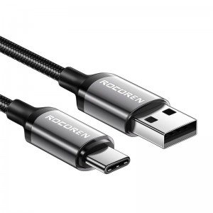 Rocoren Fast Charging cable Rocoren USB-A to USB-C Retro Series 1m 3A (grey)