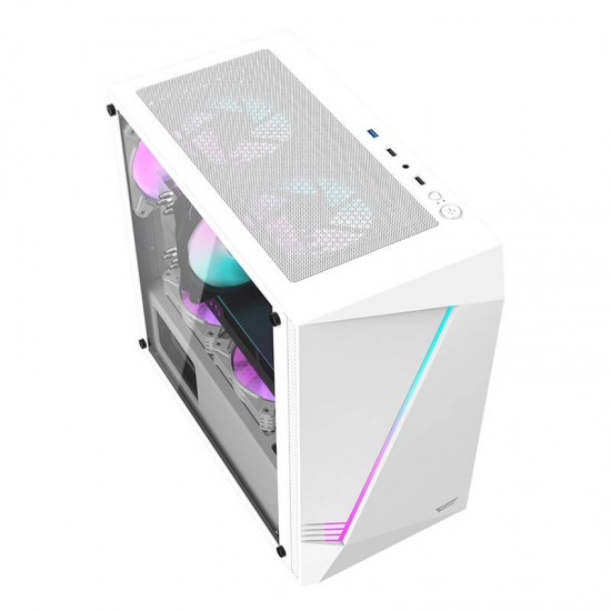 Darkflash Computer case Aigo AL390 + RGB fan (white)