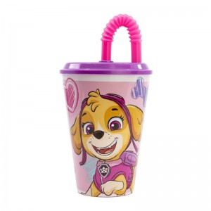 Stor Water Cup with Straw for Kids STOR 74530 430 ml Paw Patrol Skye (pink)