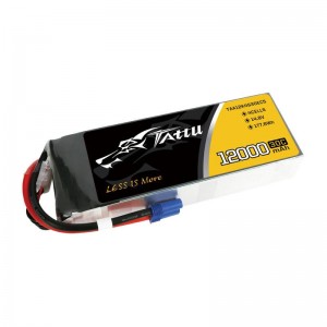 Tattu 12000mAh 14.8V 30C 4S1P Lipo Battery Pack with EC5