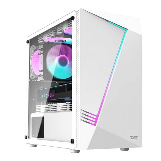 Darkflash Computer case Aigo AL390 + RGB fan (white)