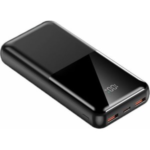 Jellico P29 20000mAh Power Bank Akumulātors 2x USB QC 22.5W / PD USB-C 20W izeja Melns