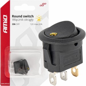 Amio Round switch with yellow light AMIO-03962