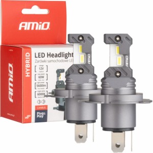 Amio LED Headlights Hybrid series H4 H19 6000K Canbus 60W AMIO-04114