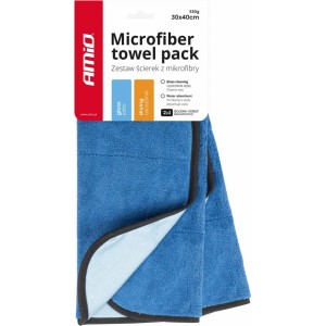 Amio 2in1 Microfiber towel - drying and glass 30x40cm 630g AMIO-03747