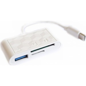 Roger USB-C Hub 3in1 USB 2.0 / Card reader SD/TF / balts