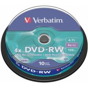 Verbatim Matricas DVD-RW SERL  4.7GB 4x 10 Pack Spindle