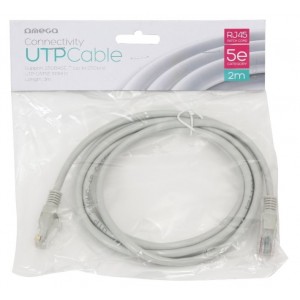 Omega LAN Vads / 5e cat / RJ45 / 2m / Pelēks