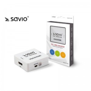 Savio CL-110 VGA2HDMI Adapteris Signāla konvertēšanai no VGA uz HDMI