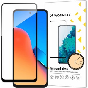 Wozinsky Durable Wozinsky Full Glue Full Screen Tempered Glass with Frame for Xiaomi Redmi 12 - Black (universal)