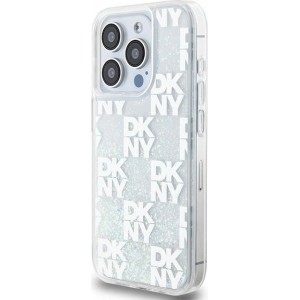 Dkny Etui DKNY Liquid Glitter Multilogo na iPhone 15 Pro - białe