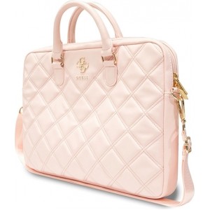 Guess Quilted 4G bag for a 16" laptop - pink