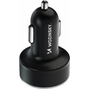 Wozinsky WDCCB Car Charger with Display 50W 2xUSB-C / 2xUSB-A - Black