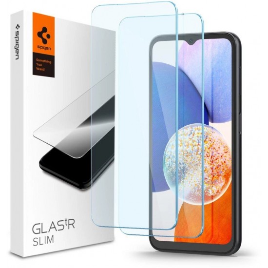 Spigen TEMPERED GLASS Spigen GLAS.TR SLIM 2-PACK GALAXY A14 5G CLEAR (universal)