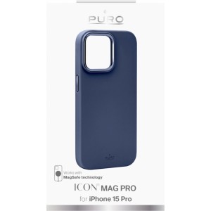 Puro Etui silikonowe Puro Icon Mag Pro MagSafe do iPhone 15 Pro - ciemnoniebieskie