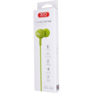 None XO wired earphones S6 jack 3,5mm green