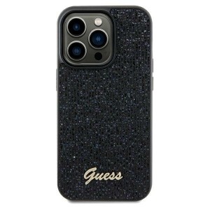 None Guess case for iPhone 12 / 12 Pro 6,1" GUHCP12MPMSDGSK black HC PU DISCO SCRIPT METAL