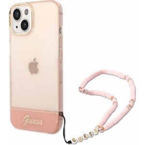 None Guess case for iPhone 14 Plus 6,7" GUHCP14MHGCOHP pink hardcase Translucent Pearl Strap