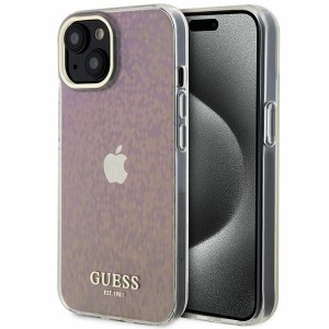 None Guess case for iPhone 15 6.1" GUHCP15SHDECMP pink hardcase IML Faceted Mirror Disco Iridescent