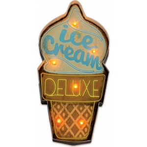 Telforceone RETRO Metal Sign LED Ice Cream Forever Light