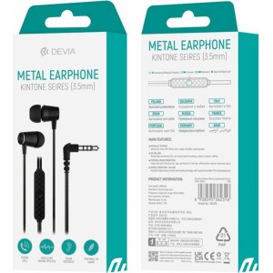 None Devia wired earphones Kintone Metal jack 3,5mm black